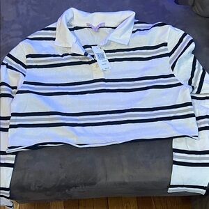 Striped Long Sleeve Polo Shirt